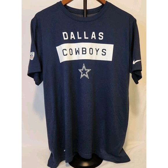 Dallas Cowboys The Nike Tee Dri Fit Tshirt L Shortsleeved Blue Training - Picture 1 of 7